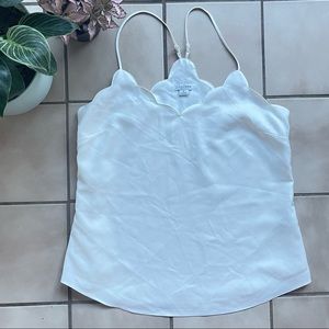 J. Crew scalloped racerback cami white top